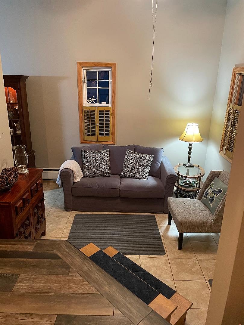 Reading nook view from kitchen