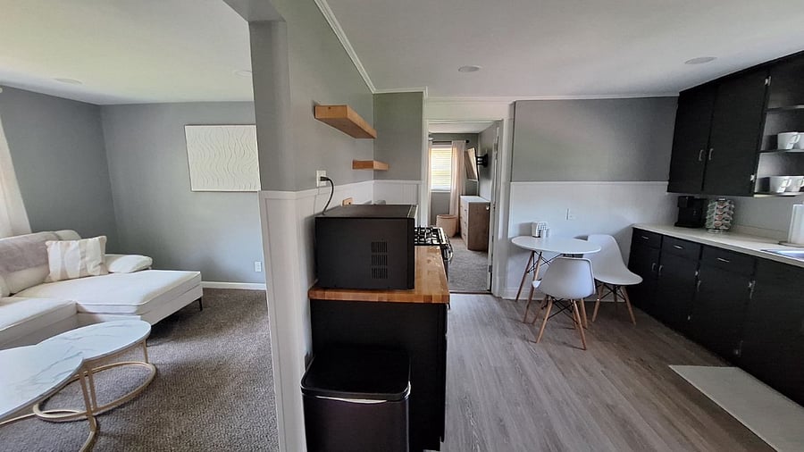 view of living room and kitchen