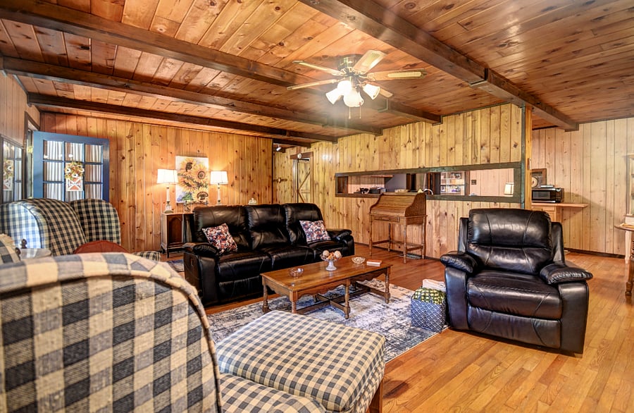 View from dining area to living room
