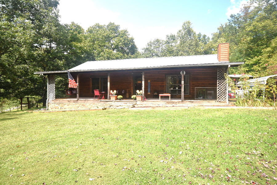 Full exterior view of cabin