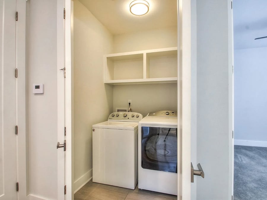 shared washer and dryer next to your room (peak of your room on the right)