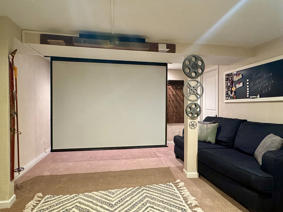 Retractable 128" movie screen
