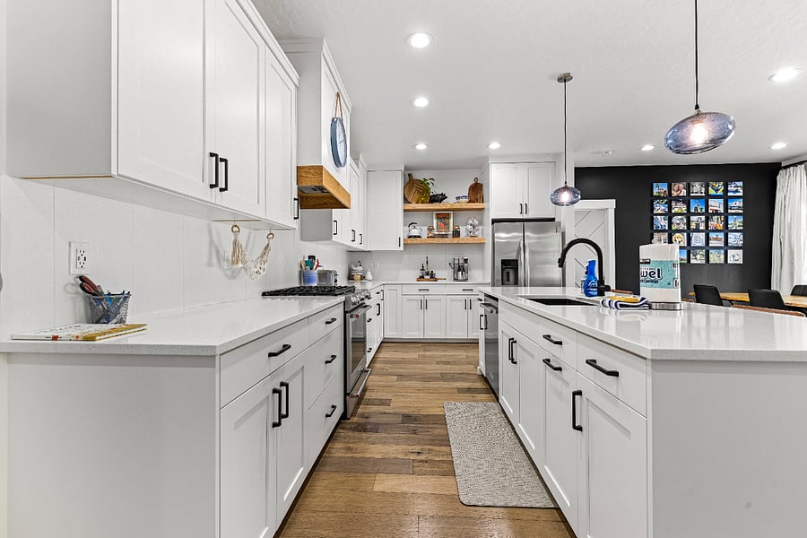 Another view of the large, beautiful kitchen.