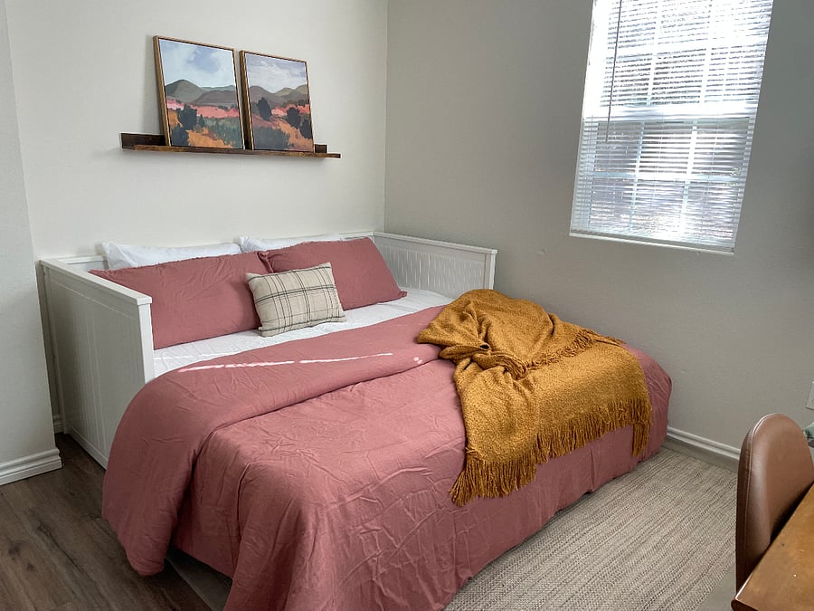 This bed can be a King OR a Twin but not both at the same time. The king arrangement is shown here.