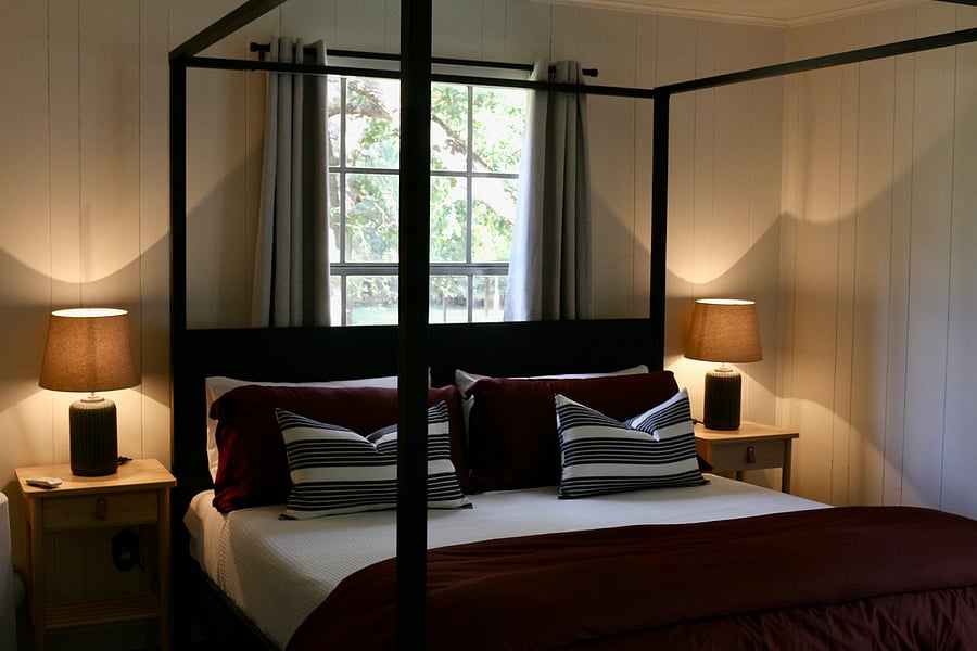 Master bedroom with king sized bed