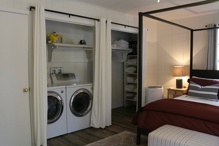full laundry in master closet