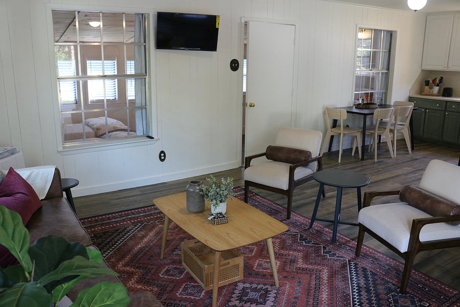 open floorplan- living, kitchen, dining