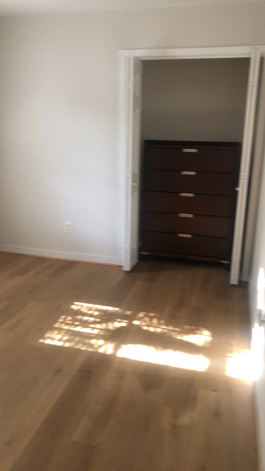 Single closet with drawer. You can move it out of the closet or I can take away p

