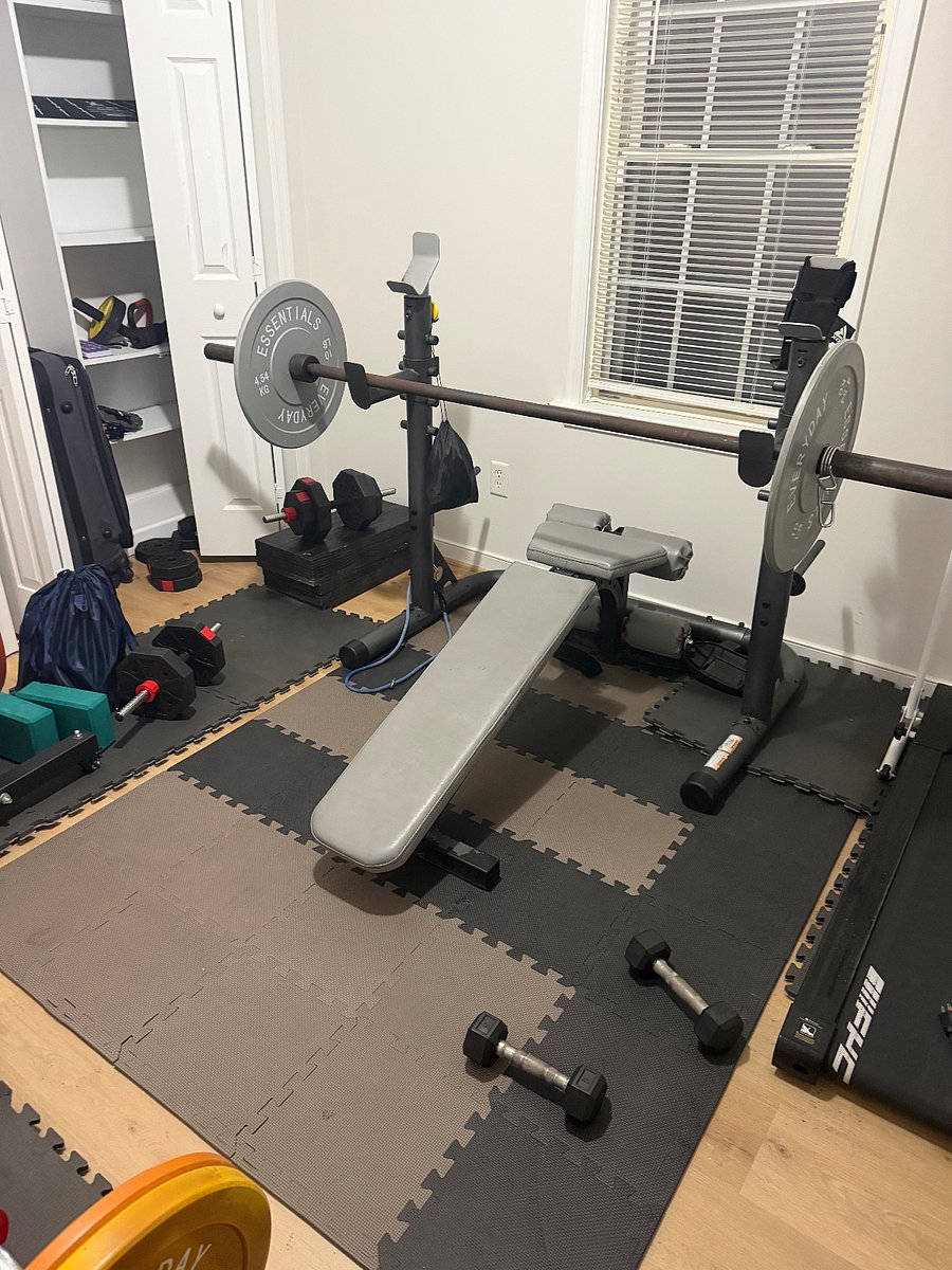 Home gym! Winter is inside summer time is outdoor gym
