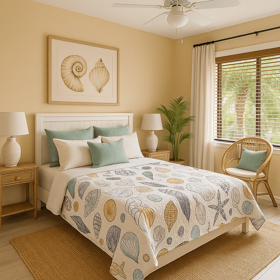 Chair, end table, reading lamps and tv's in each of the 3 bedrooms. A space