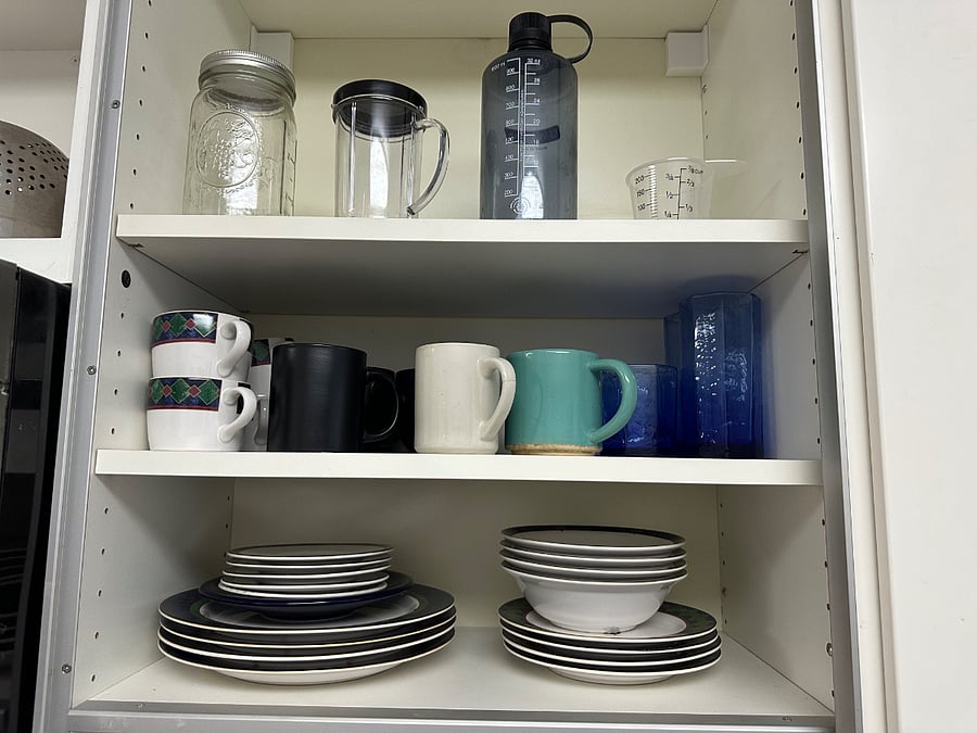 Plenty of mugs and dishes