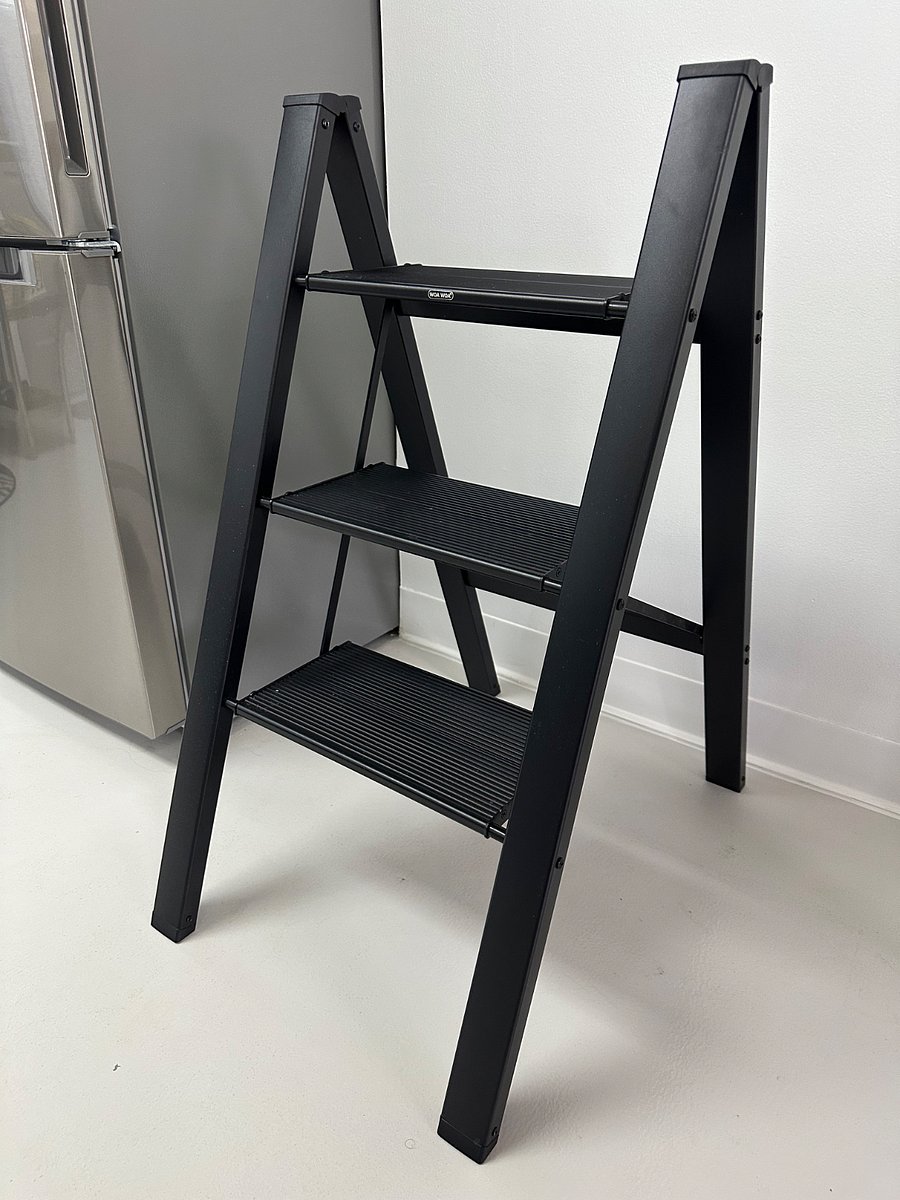 This handy ladder folds away, taking up virtually no space... but it's soooo handy!