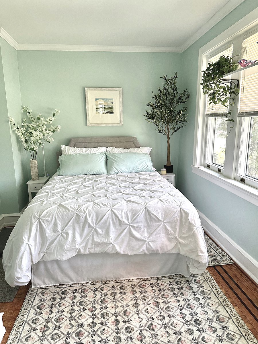 You'll sleep great with this New Delux Sealy FiRM mattress with 3" Memory-Foam Topper, and of course, clean white sheets! There are also roll-down Room-Darkening Shades installed and ready to use, if desired.
