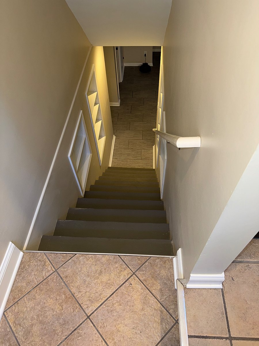 Stairs to basement is accessible the side entrance