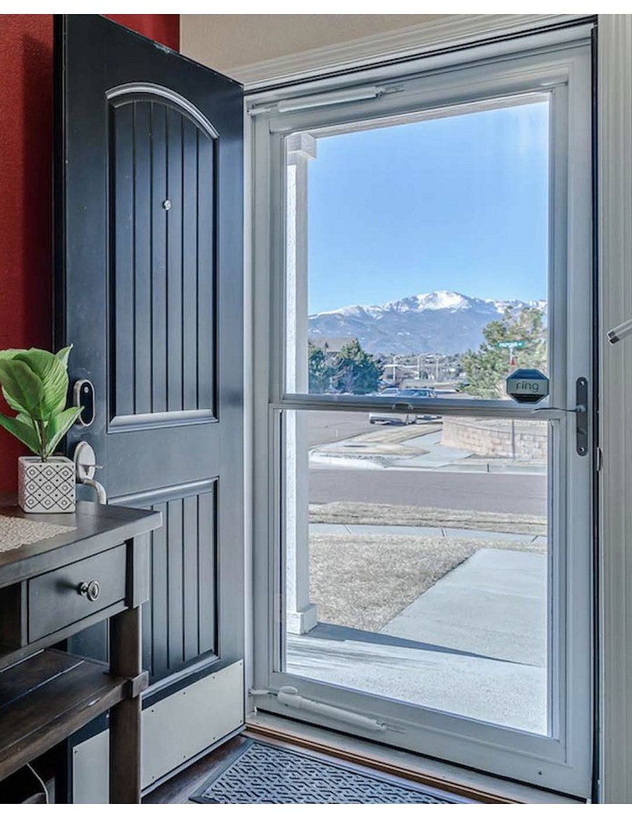 From the front door and west facing windows you get a beautiful of Pikes Peak and the Frontal Range.