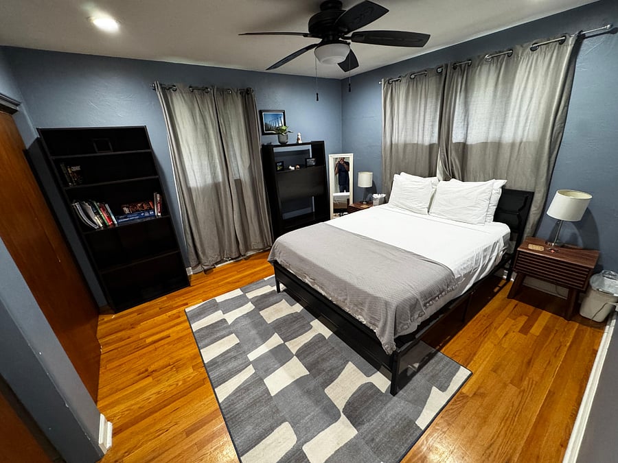 Second upstairs bedroom with queen bed