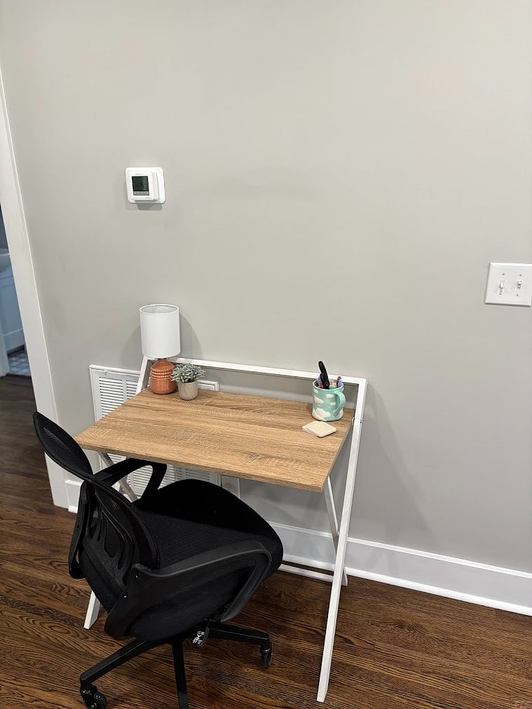 small work desk in living room