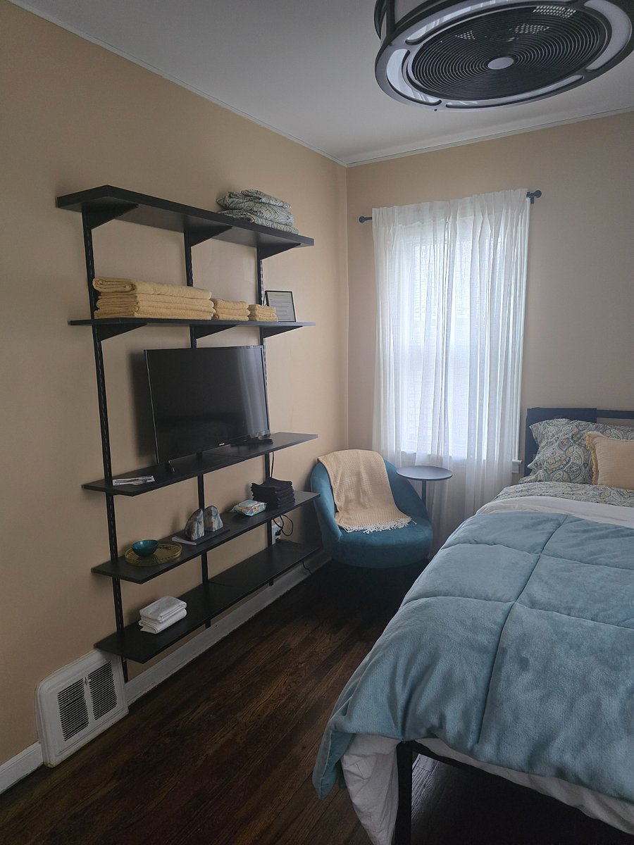 Newly added tv in guest room.