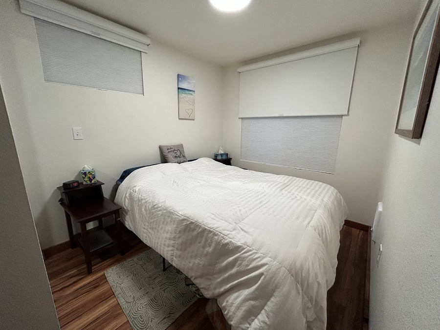 Features dual semi-opaque and room darkening shades