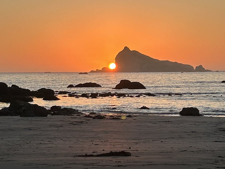 The beach is a short walk away