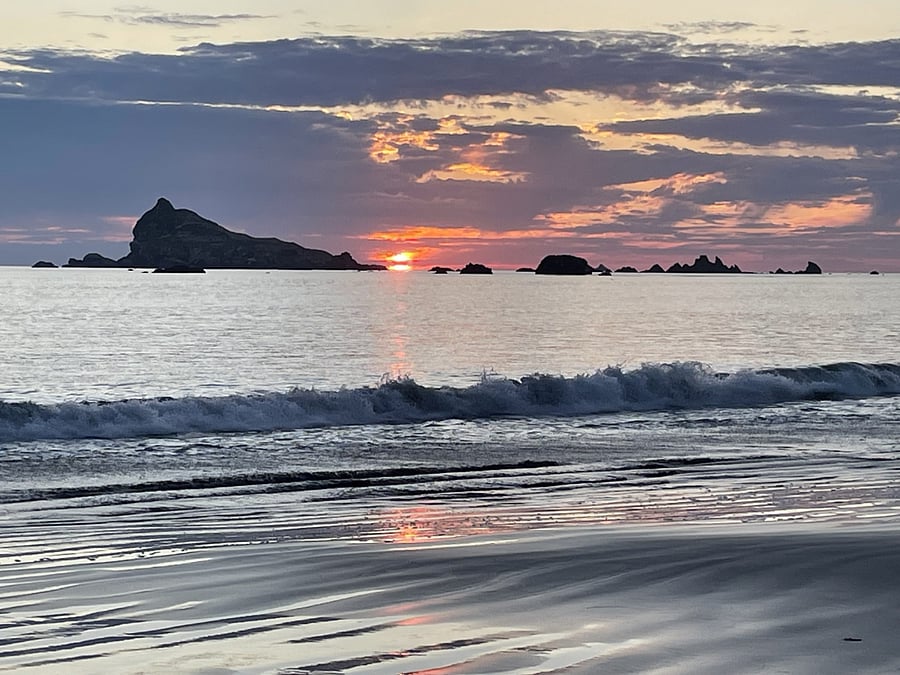 This beach is a short walk away