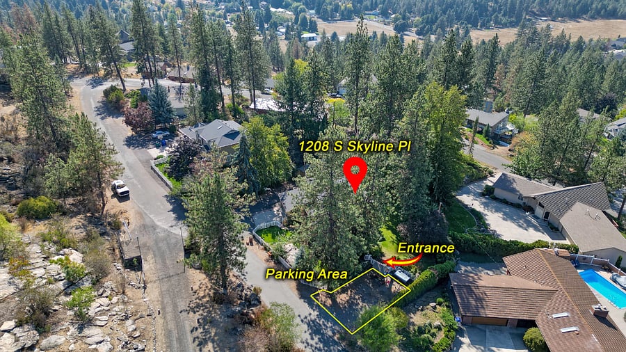 Arrive to oversized, off-street private parking, perfectly designed for RVs, with lush greenery providing a sense of privacy and tranquility. (No hook ups)
