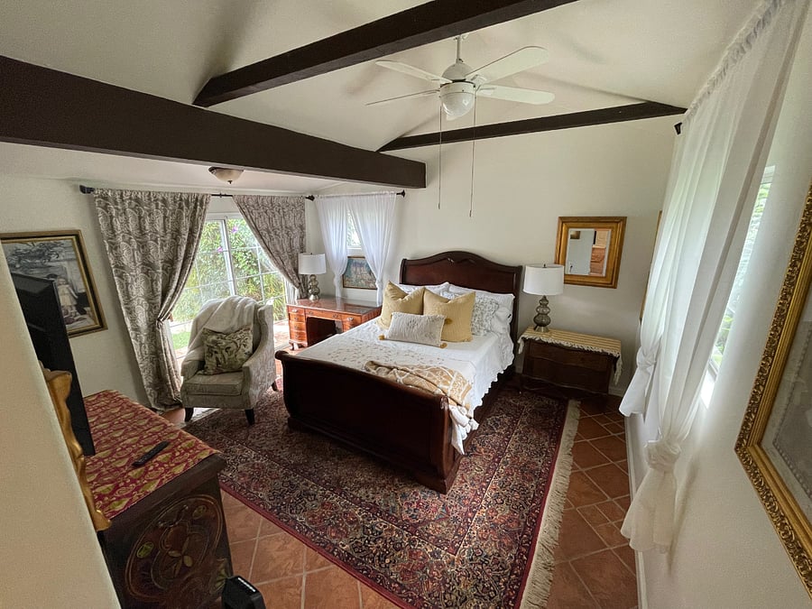 Classy Air B&B-like vibe for the bedroom/office area