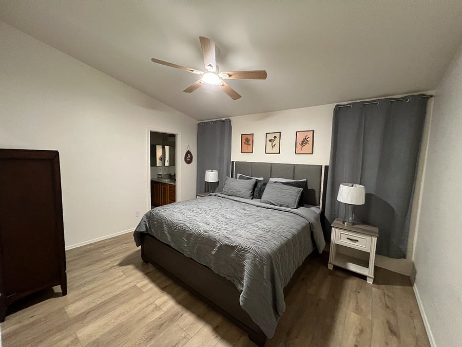Master Bedroom with attached bathroom - King Size Bed