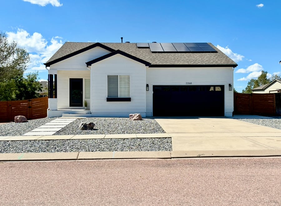 Exterior of the home. Parking will be on the right side of the driveway.