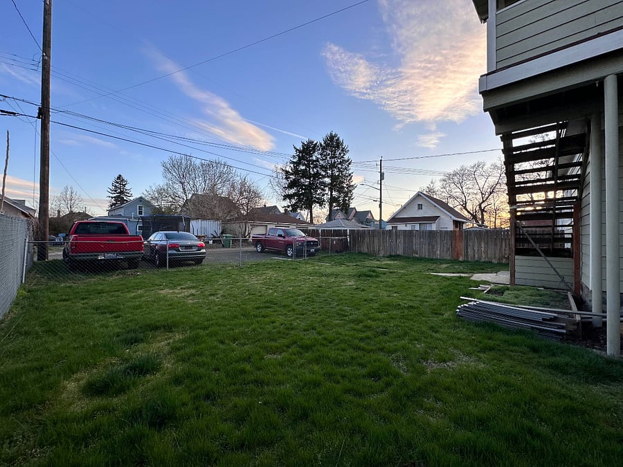 fully fenced backyard