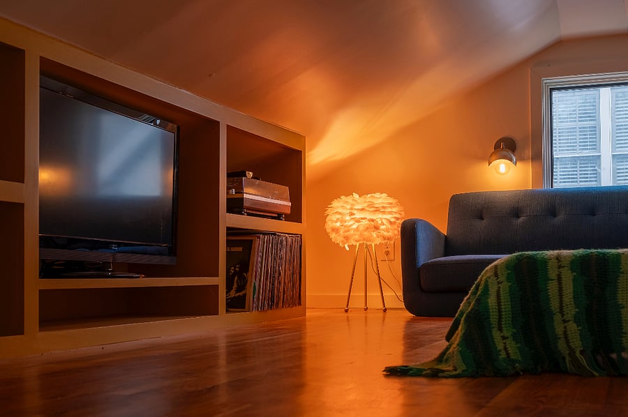 Bonus Loft Space with extra queen bed, TV and sofa