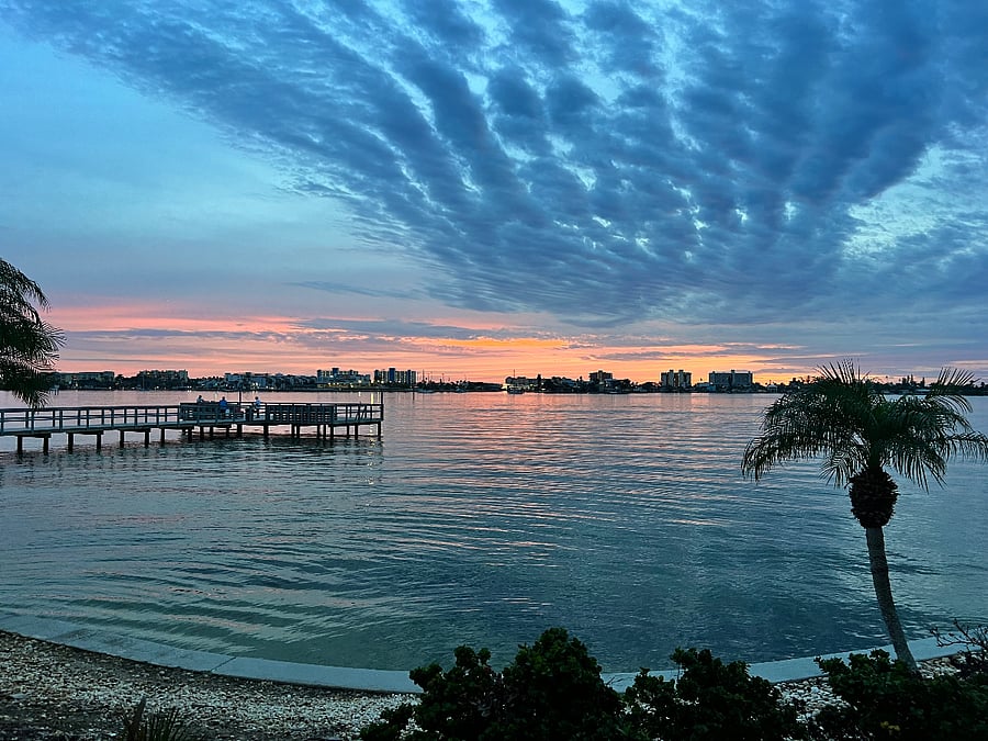 Gorgeous sunset views from pool beside my condo.