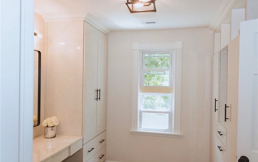Luxury walk-in closet off of the primary bedroom.