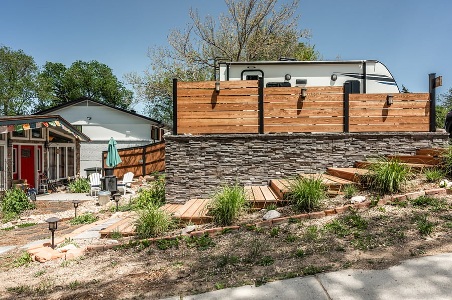 Designated parking space (where trailer is shown)