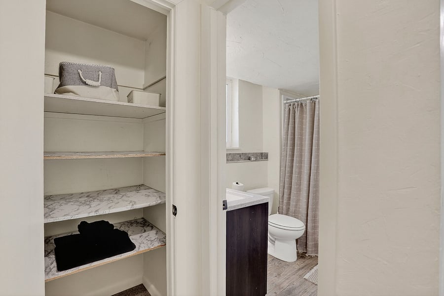 Plenty of closet space in hallway!