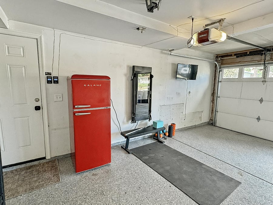 Garage amenities: Outdoor fridge + Smart access garage app (myQ) + Tonal Workout machine and additional equipment + Garage SmartTV + Large Gear Rack + Ski racks + EV car charger. 