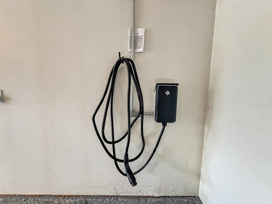EV car charger in garage (use is additional fee)