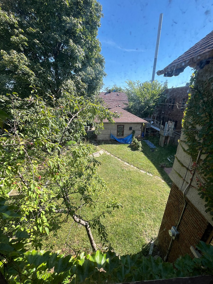 Bedroom 1 overlooks the back yard