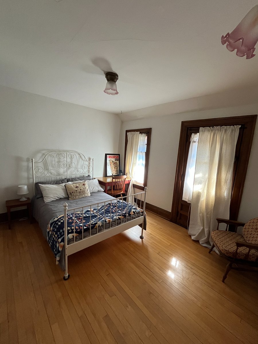 Bedroom 3 - Full bed, dresser, desk, private balcony, and built-in reading nook