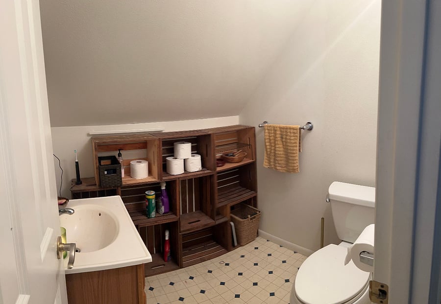 private half bath in upstairs space