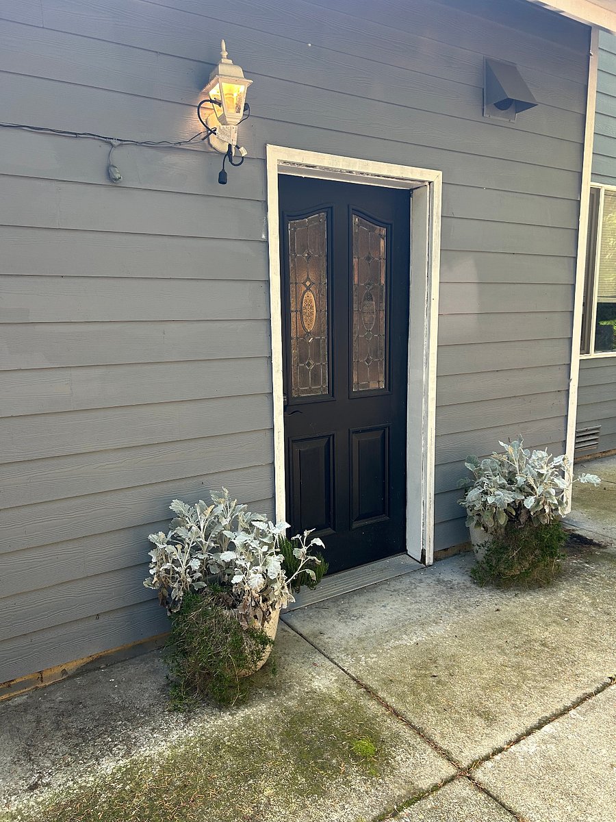 private entrance with coded lock