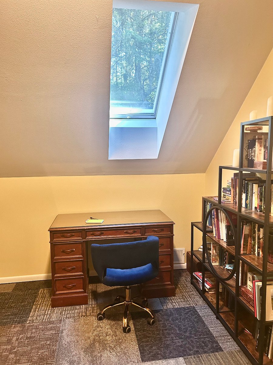 Dedicated workspace with high speed wifi. Skylight opens for fresh air.