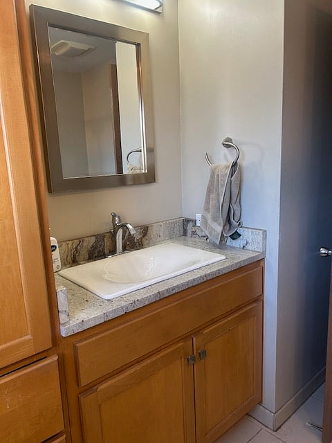 Upstairs bathroom sink.