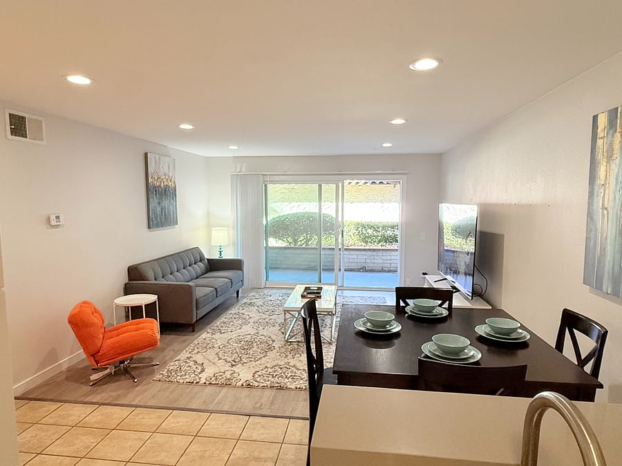 Dining view into the living room