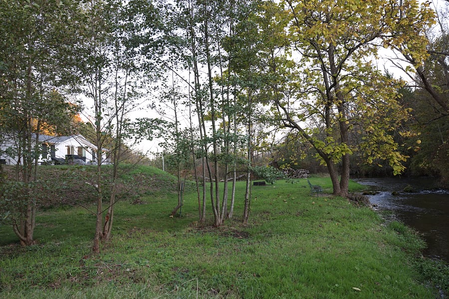 Side view of the house and the creek.