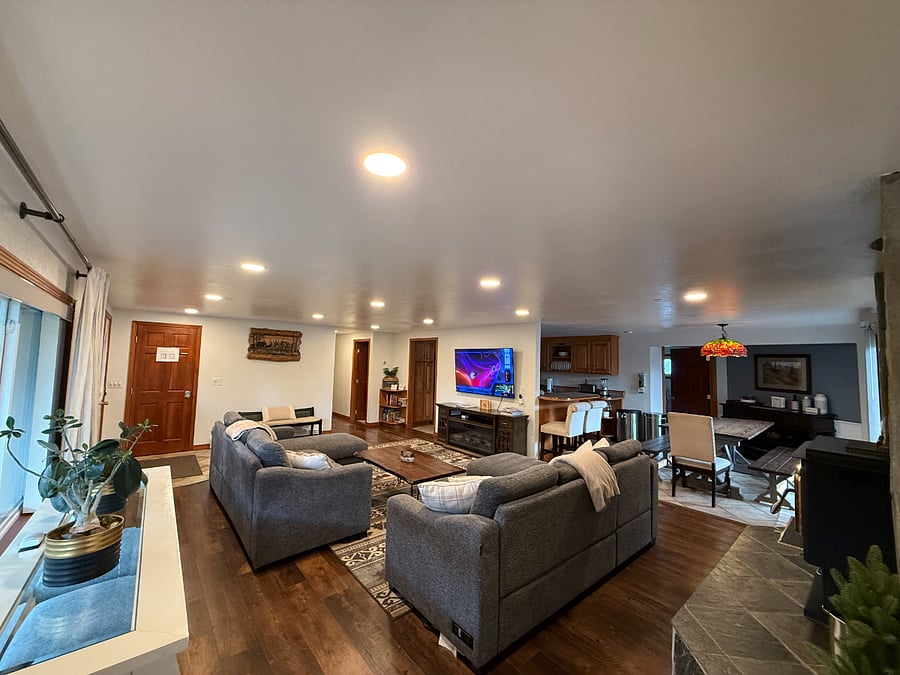 Spacious Living Room with 65" giant screen TV