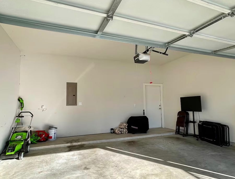 Garage with a TV as well