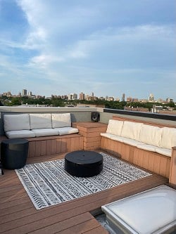 Seating on the private rooftop terrace