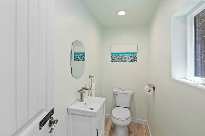 1/2 bath downstairs off your main living area, and kitchen. 
