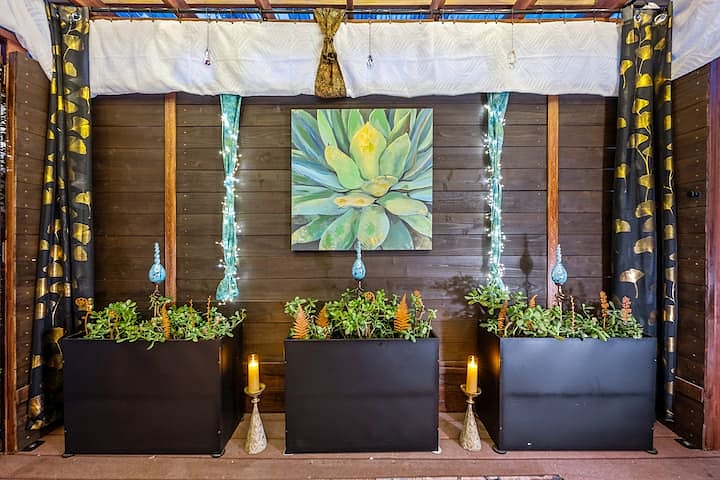 Tranquility spa wall featuring original artwork and design.   